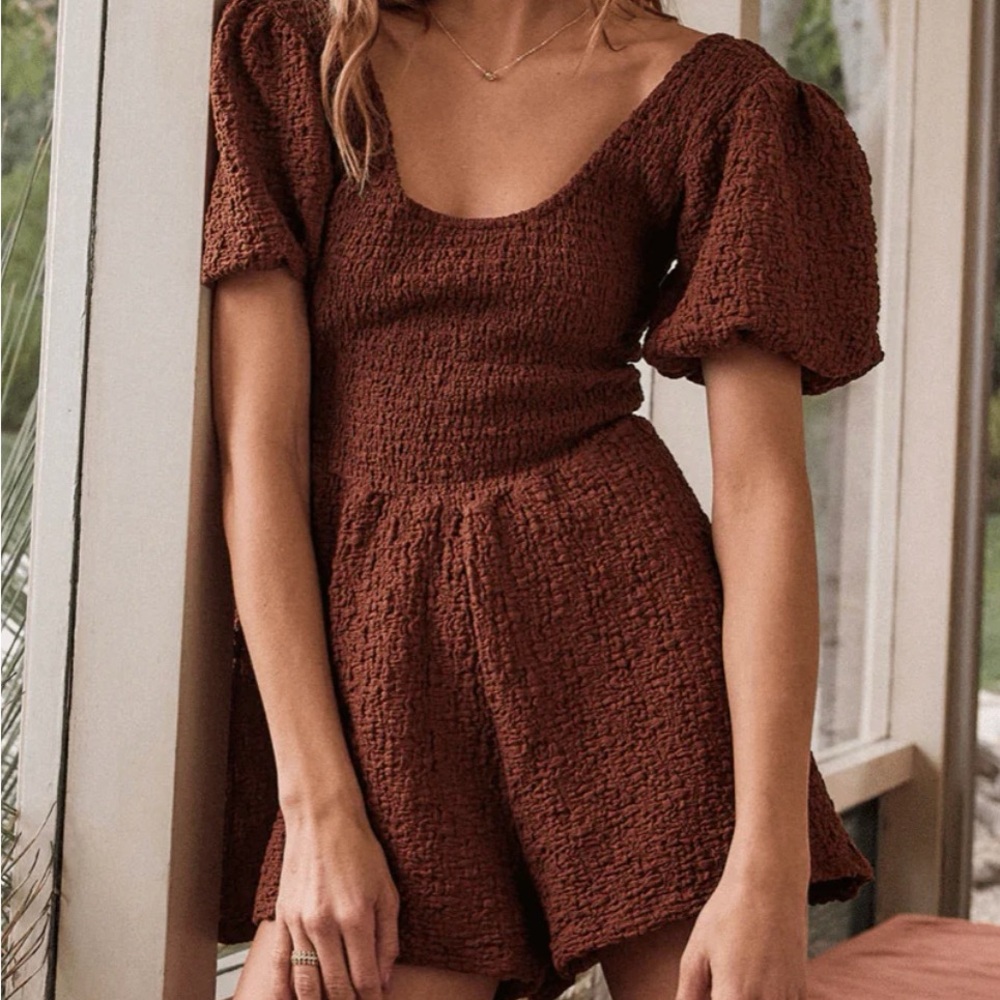 Saltwater Luxe Selena Romper - Large Rust